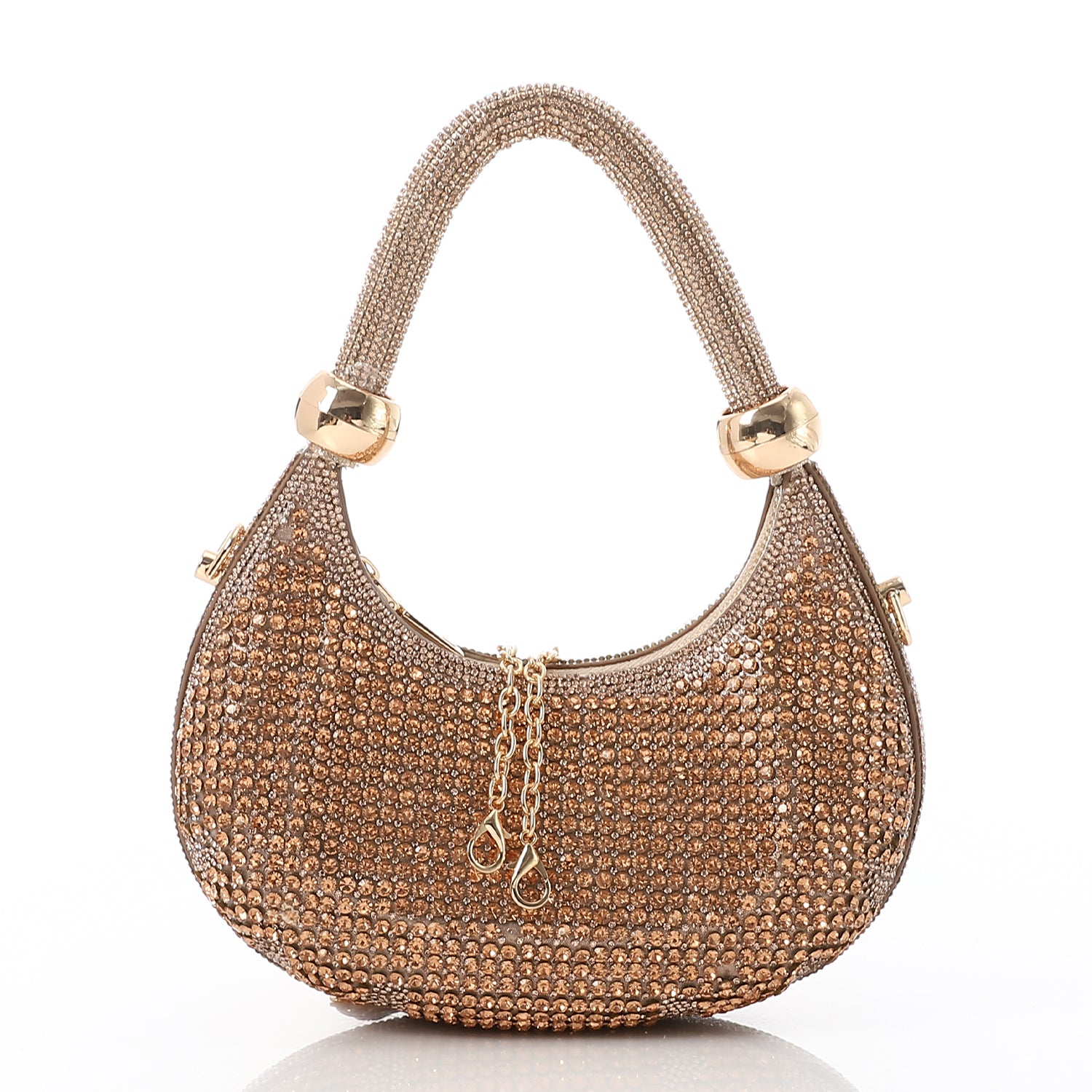 Crystal-Embellished Evening Handbag Champagne