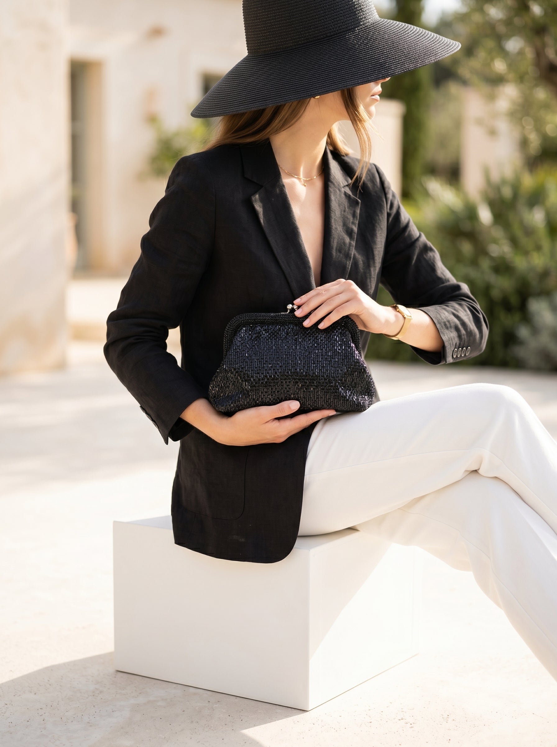 Embellished Evening Clutch Black