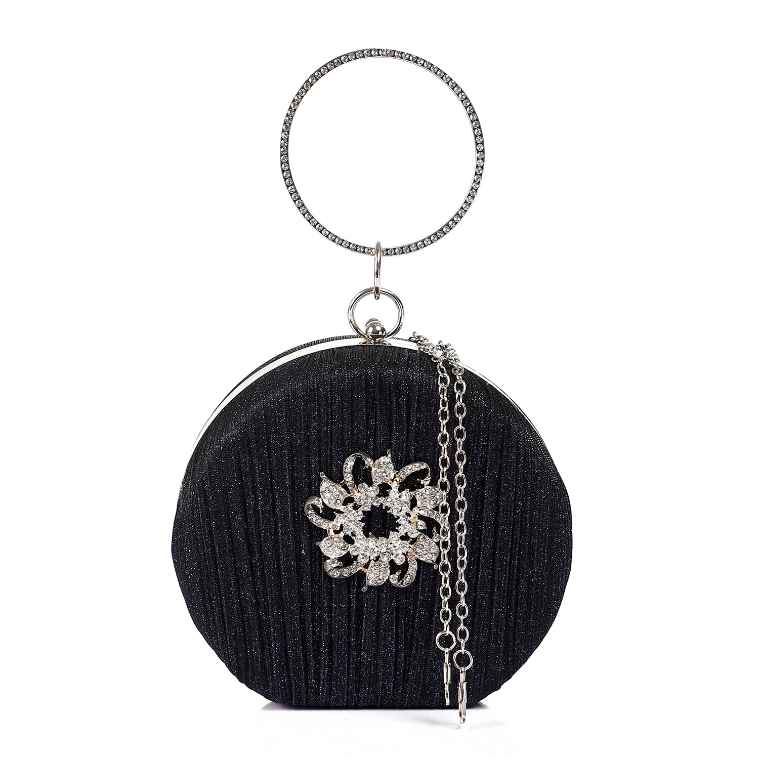 Round Evening Clutch - Black