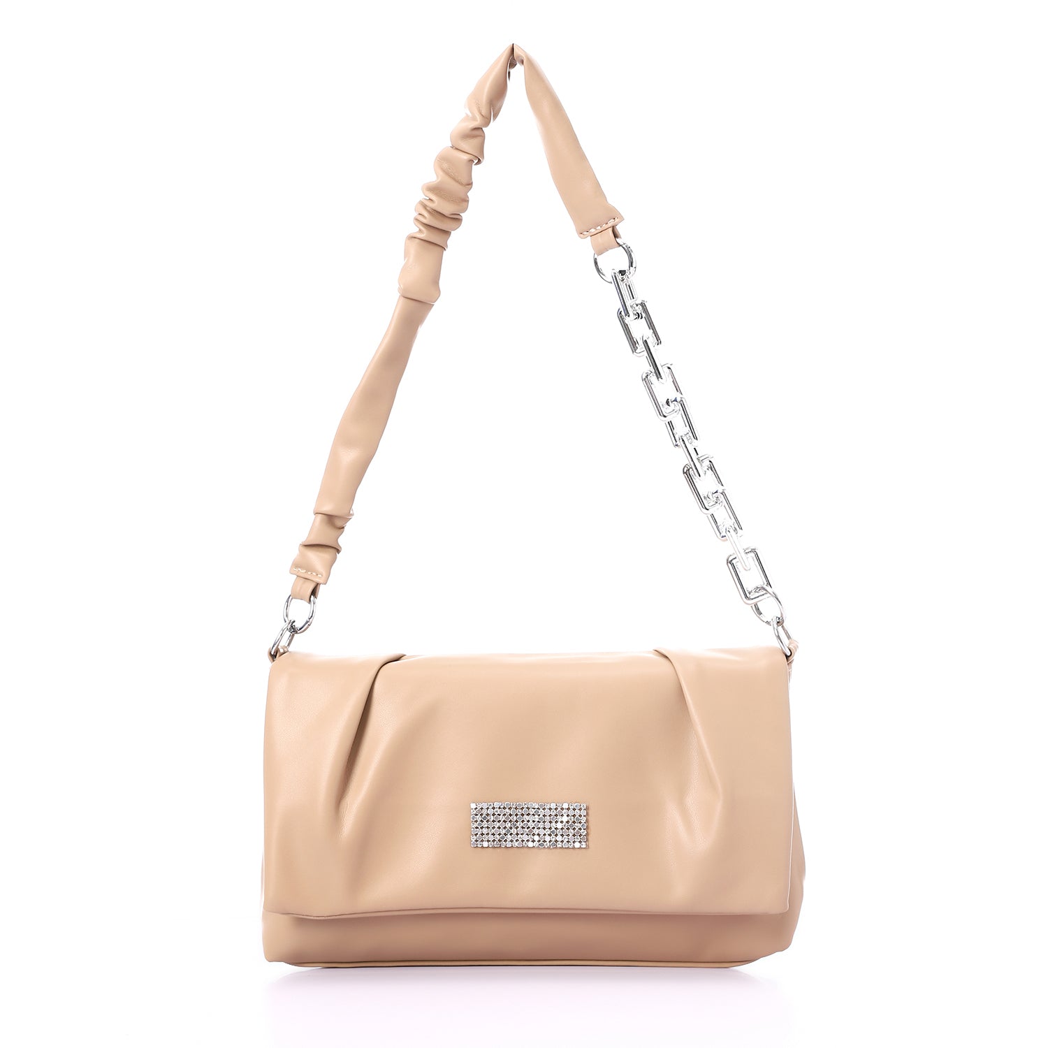Chain Shoulder Bag - Beige