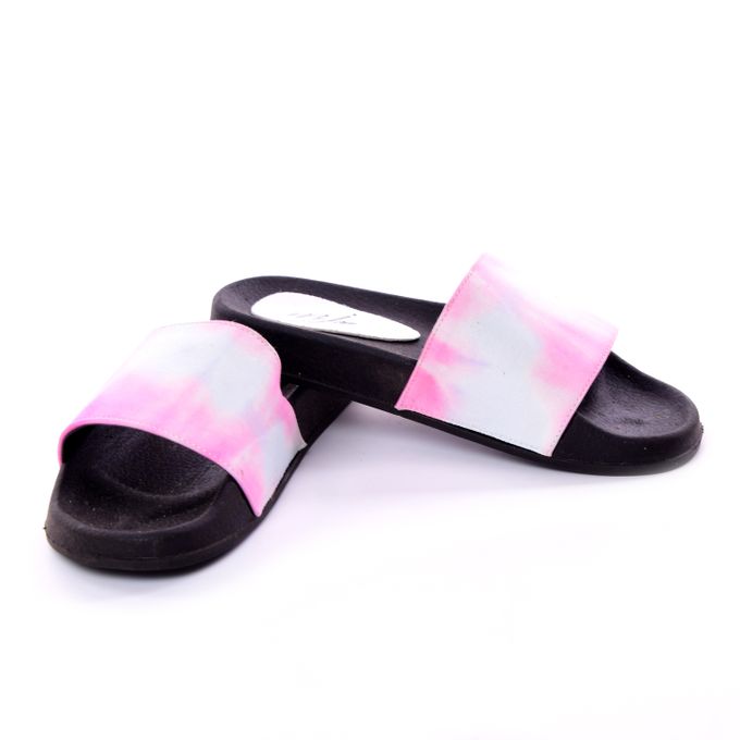 Tie-Dye Slide Mules - Fuchsia* Black