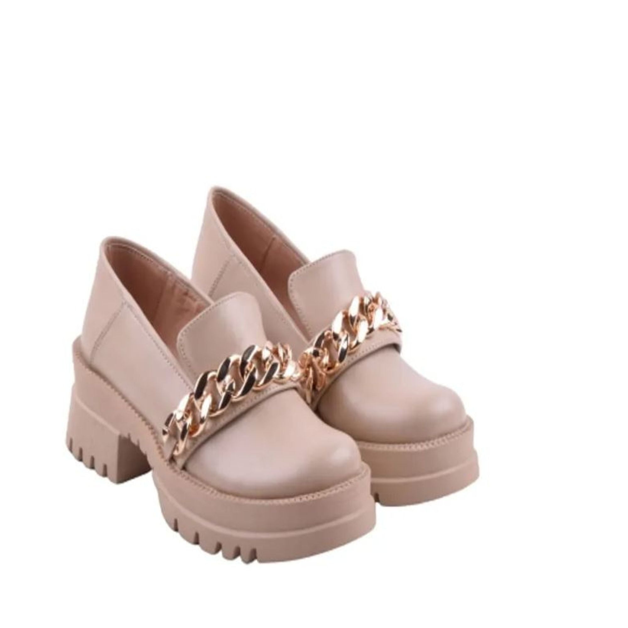 Chain Detail Chunky Loafers ƒ?? Beige