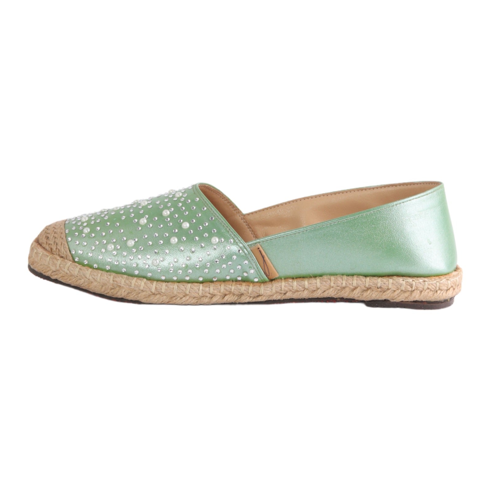Glow Embellished Espadrilles ƒ?? Green